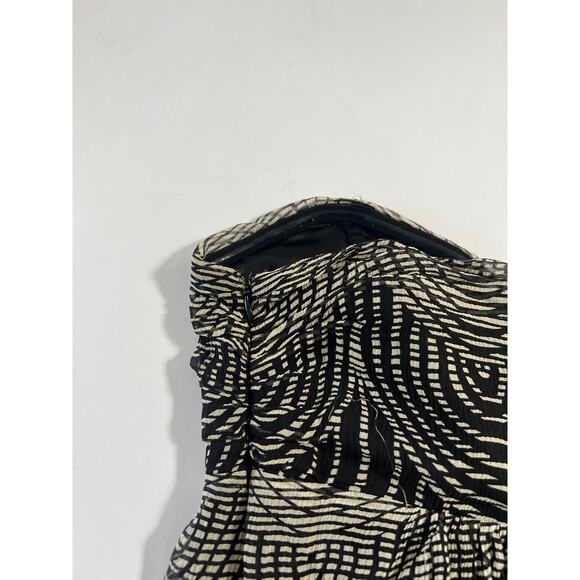 Express Strapless Flowy Mini Silk Dress Womens 6 Black Y2K Boho Festival Whimsy - Picture 15 of 16